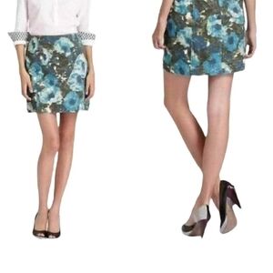 Anthropologie Postmark Courteroy Floral Skirt